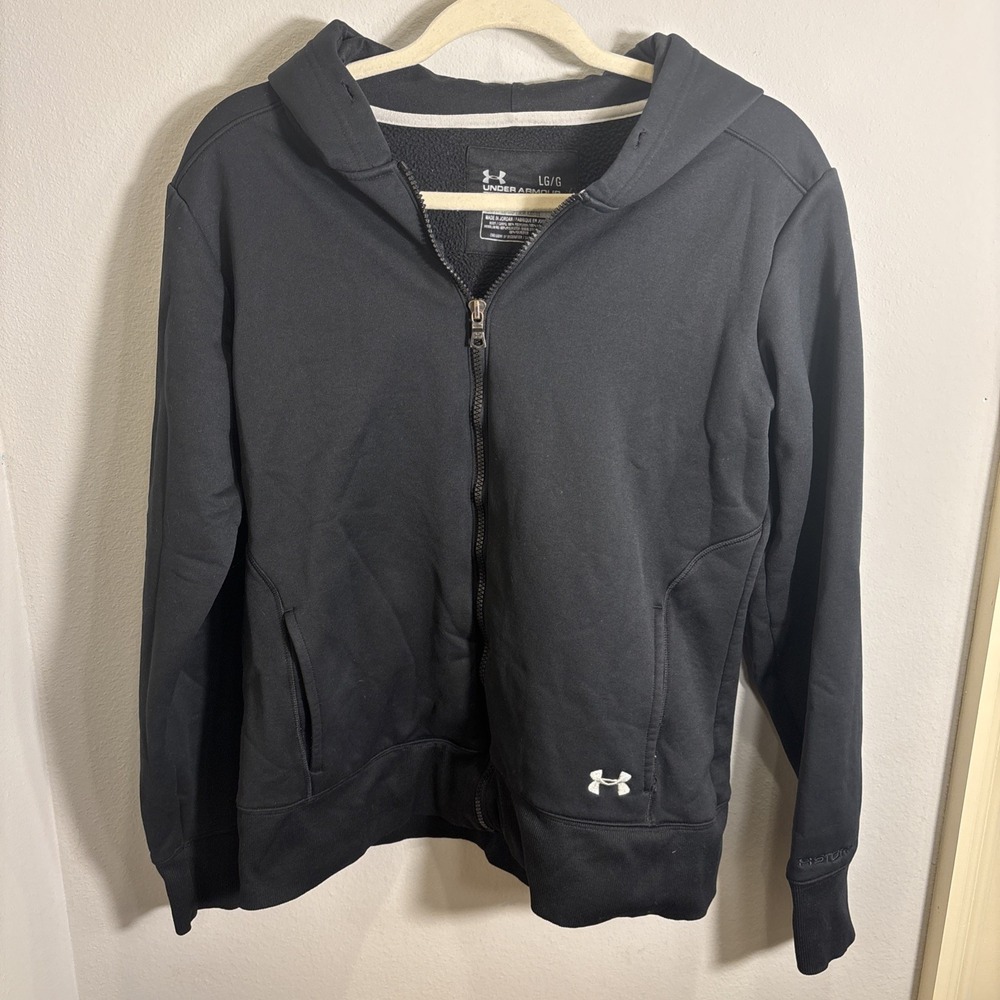 Under Armour UA Storm Full Zip Hoodie Jacket Women's‎ Large Black Semi-Fitted